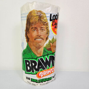 Vintage Brawny Paper Towels Prints Sealed 1985 Retro Big Tough Brawny Man